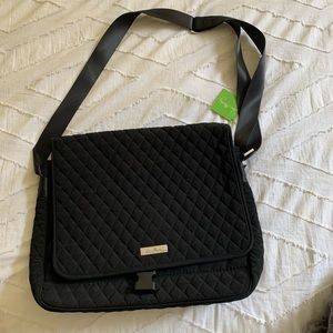 Vera Bradley black messenger bag NWT